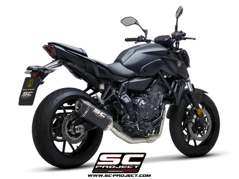 Yamaha Mt-07 - 2021 - 2024 – Sc-Project 2-1 Stainless Steel Full Exhaust System, With Sc1-S Carbon Fibre Exhaust 1