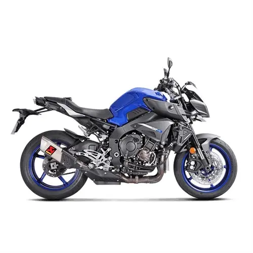 Yamaha Mt-10 (1000Cc) - (2016-2021) Akrapovic Titanium Silencer Slip-On Kit - (Forged Titanium Outlet Cap) - With Carbon Heat Shield - Road Legal 2