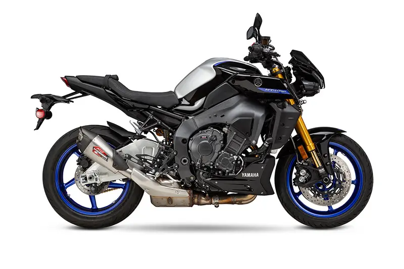 Yamaha Mt-10 (1000Cc) - (2022-2023) Yoshimura Stainless At2 Slip-On Carbon Fibre End Cap And Heat Shield - Street Series - Sound Insert Available Seperately 1
