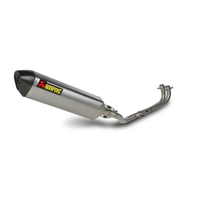 Yamaha T Max - (2008-2007) Akrapovic Titanium Silencer Complete 2-2-1 Conical System - Race Removable Baffle 1