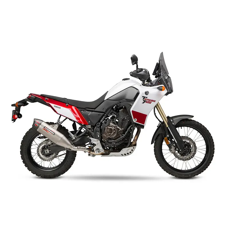 Yamaha Tenere 700 - (2019-2026) Yoshimura Stainless Slip-On Rs-12 Silencer - Stainless Works Edition, Matt Carbon End Cap And Heel Guard 1