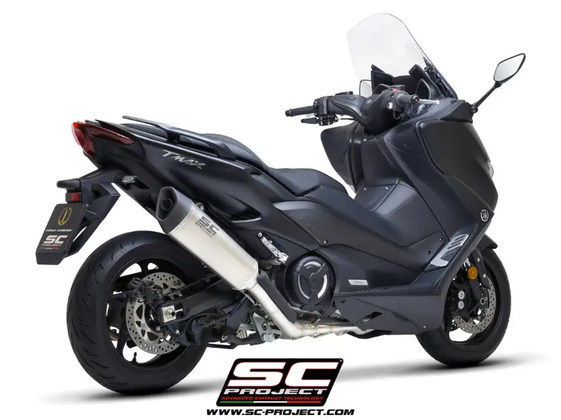 Yamaha Tmax 560 - 2020 - 2021 – Sc-Project 2-1 Stainless Steel Full Exhaust System, With Sc1-R Titanium Exhaust 1