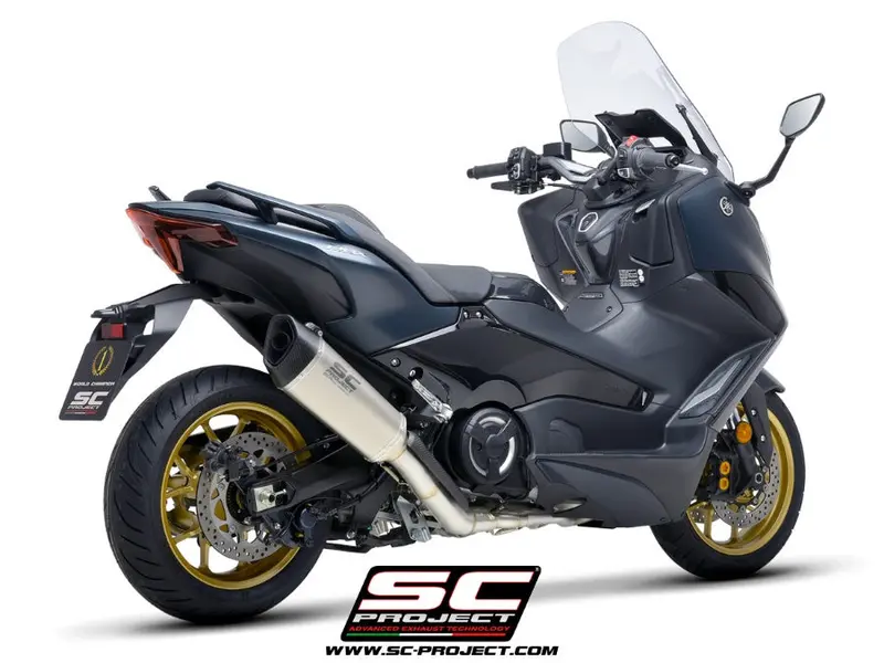 Yamaha Tmax 560 - 2022 - 2024 – Sc-Project 2-1 Stainless Steel Full Exhaust System, With Sc1-R Titanium Exhaust 1