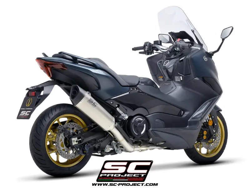 Yamaha Tmax 560 - 2022 - 2024 – Sc-Project 2-1 Stainless Steel Full Exhaust System, With Sc1-R Titanium Exhaust 1
