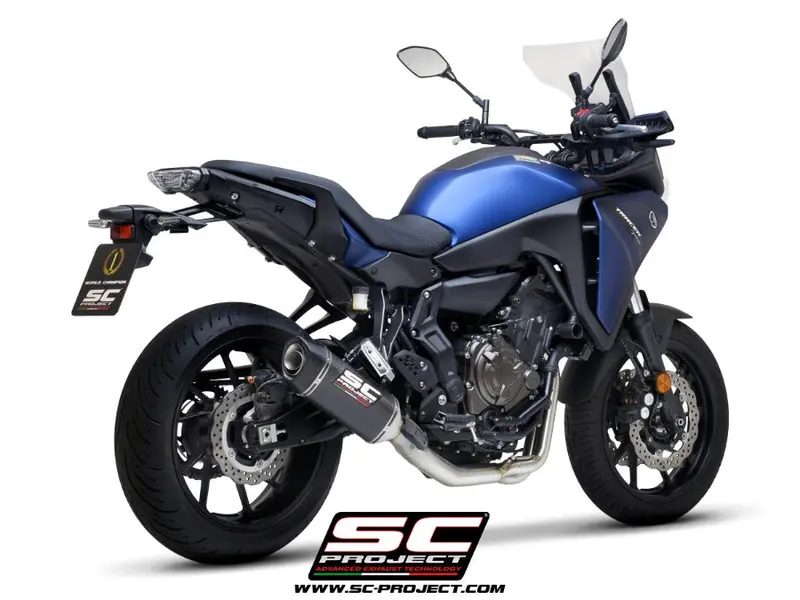 Yamaha Tracer 700 - 2020 – Sc-Project 2-1 Stainless Steel Full Exhaust System, With Sc1-S Carbon Fibre Exhaust 1