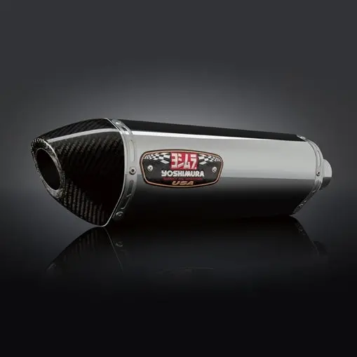 Yamaha Yzf-R1 - (2009-2014) Yoshimura Stainless R77 Slip-Ons (Pair) With Carbon Coned End Cap - Race Series - Removable Baffle 1
