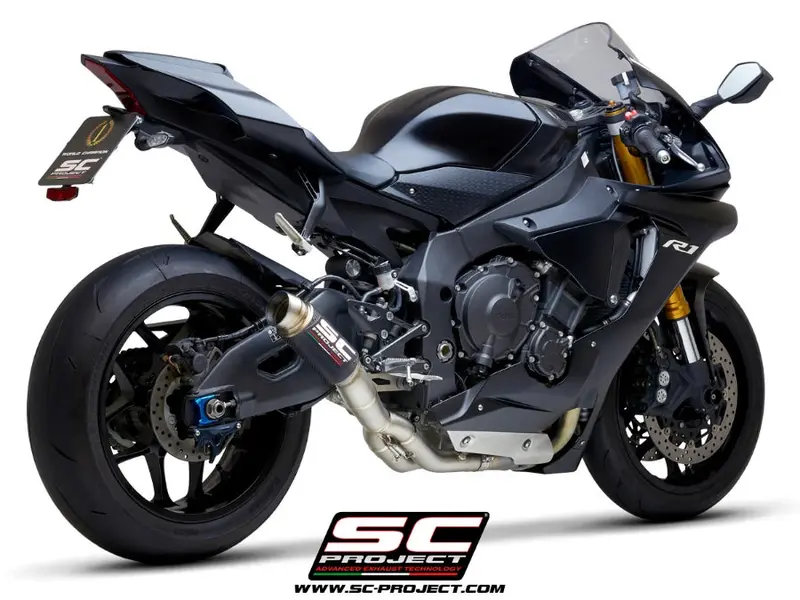 Yamaha Yzf R1 - 2015 - 2016 – Sc-Project Gp70-R Carbon Fibre Exhaust, With De-Cat Link Pipe 1