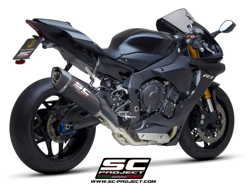 Yamaha Yzf R1 - 2015 - 2016 – Sc-Project Sc1-R Carbon Fibre Exhaust (350 Mm), With De-Cat Link Pipe 1