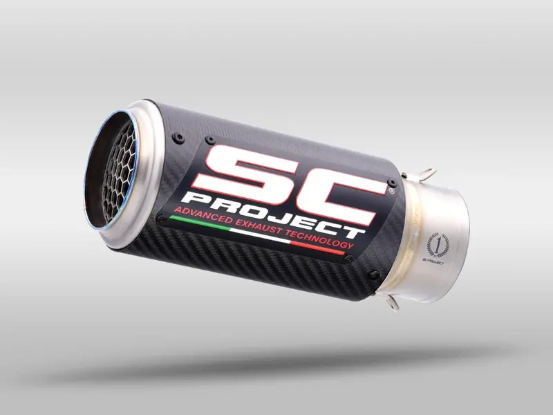 Yamaha Yzf R1 - 2017 - 2019 – Sc-Project Cr-T Carbon Fibre Exhaust, With Stoneguard Grid 1