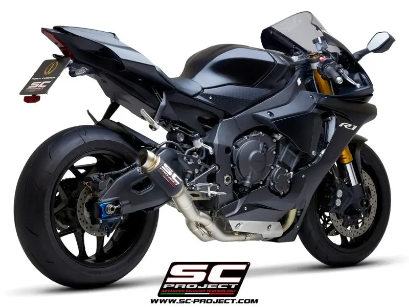 Yamaha Yzf R1 - 2020 - 2025 – Sc-Project Gp70-R Carbon Fibre Exhaust, With De-Cat Link Pipe 1