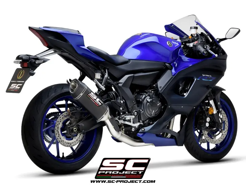 Yamaha Yzf R7 - 2021 - 2025 – Sc-Project 2-1 Stainless Steel Full Exhaust System, With Sc1-S Carbon Fibre Exhaust 1