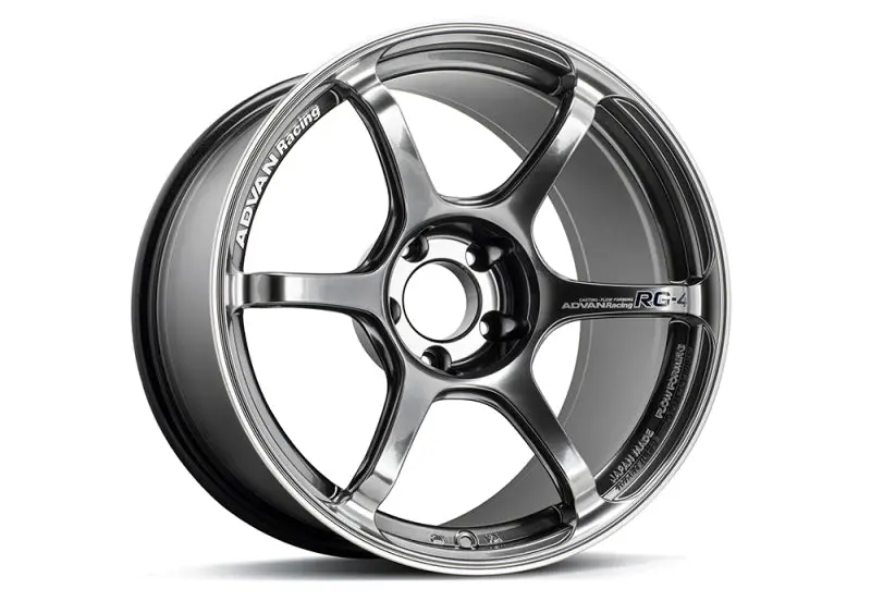 Advan Rg-4 18X9.5 Inch Hyper Black Racing Wheel – 5X100 Bolt Pattern, +45 Offset, With Decorative Ring 1