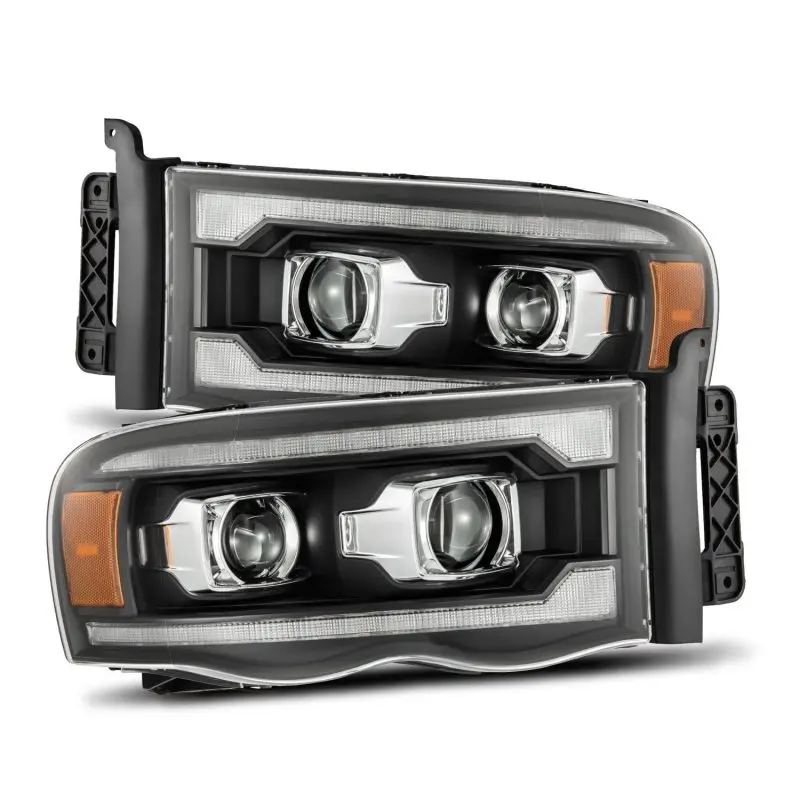 Alpharex Luxx Led Projector Headlights For 2002–2005 Dodge Ram 1500 – Black Housing, Adaptive Lighting & Sequential Turn Signals 1