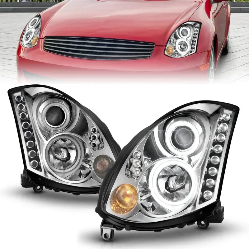 Anzo 2003-2007 Infiniti G35 Projector Headlights W/ Halo Chrome (Ccfl) (Hid Compatible) 2