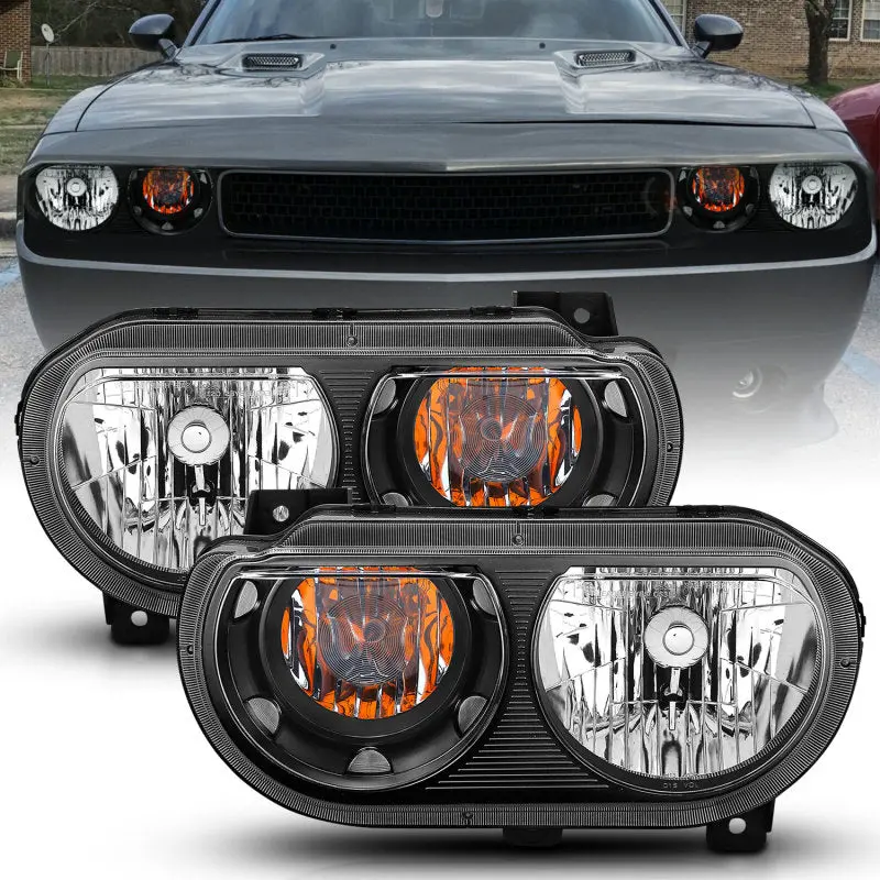 Anzo Crystal-Effect Black Headlight Assemblies For 2008–2014 Dodge Challenger 2