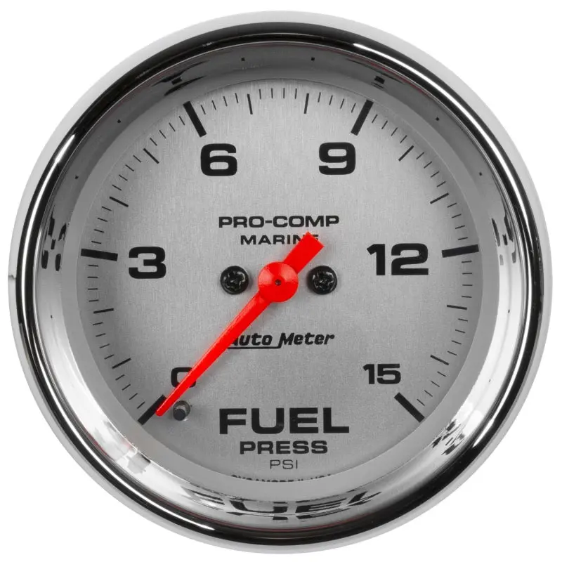 Autometer 2-1/16" Digital Marine Pressure Gauge — 15 Psi, Chrome Ultra-Lite With Stepper Motor 1