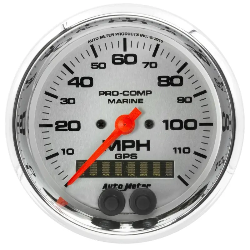 Autometer Marine Ultra-Lite Gps Speedometer – 3-3/8", Chrome Bezel, 120 Mph Range 1