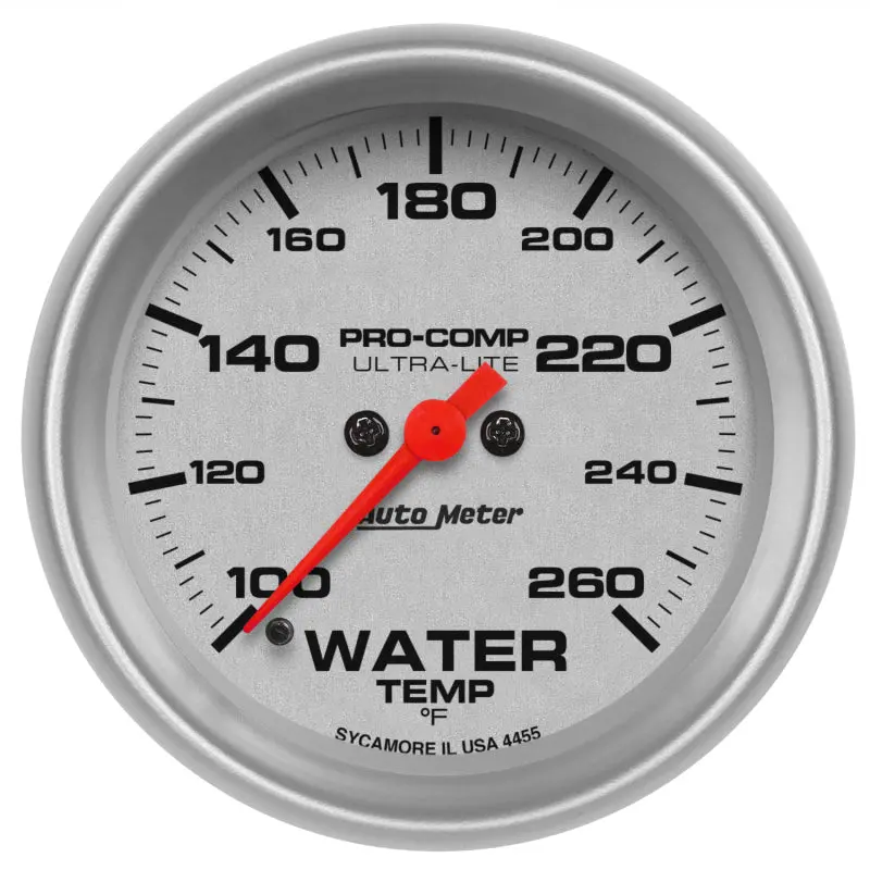 Autometer Ultra-Lite Digital Water Temperature Gauge – 2-5/8", 100–260°F, Stepper Motor Drive 1