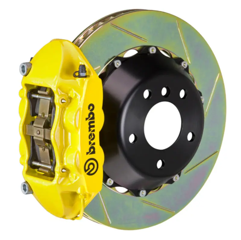 Brembo 12-14 328I Excl Xdrive/Msport Brakes Rr Gt Bbk 4Pis Cast 345X28 2Pc Rtr Slot Type1-Yellow 1