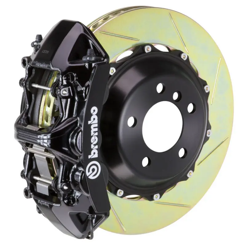 Brembo Gt Bbk – Front, 6-Piston Cast Calipers With 380X32Mm Slotted 2-Piece Rotors, Black Finish – Fits 2002–2005 Porsche 996 Gt2 1