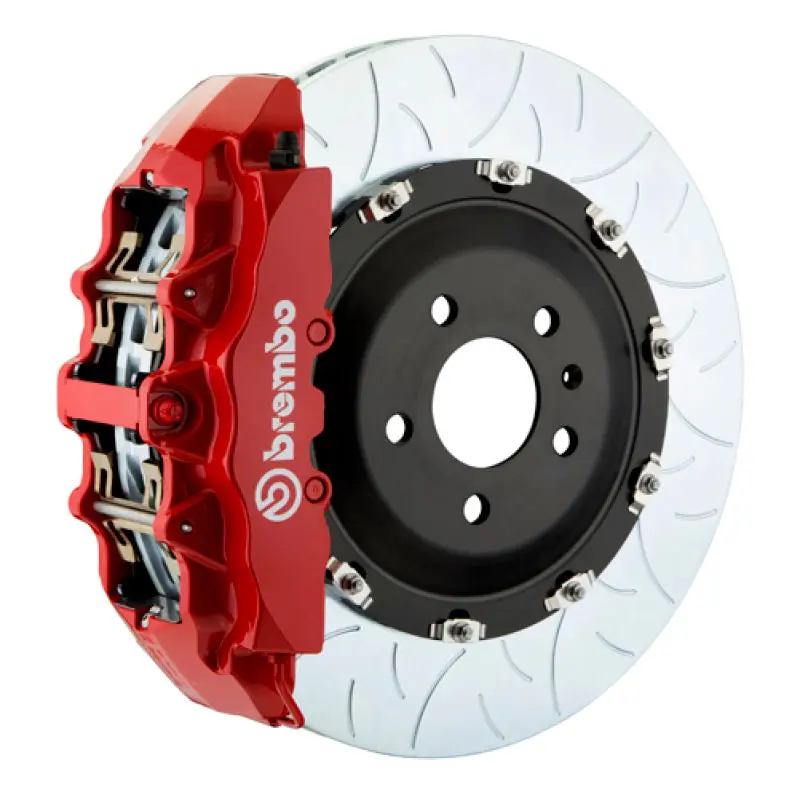 Brembo Gt Big Brake Kit For 2007–2015 Audi Q7 (4L): Front 8-Piston Calipers, 380×34Mm Two-Piece Slotted Rotors – Red Finish 1