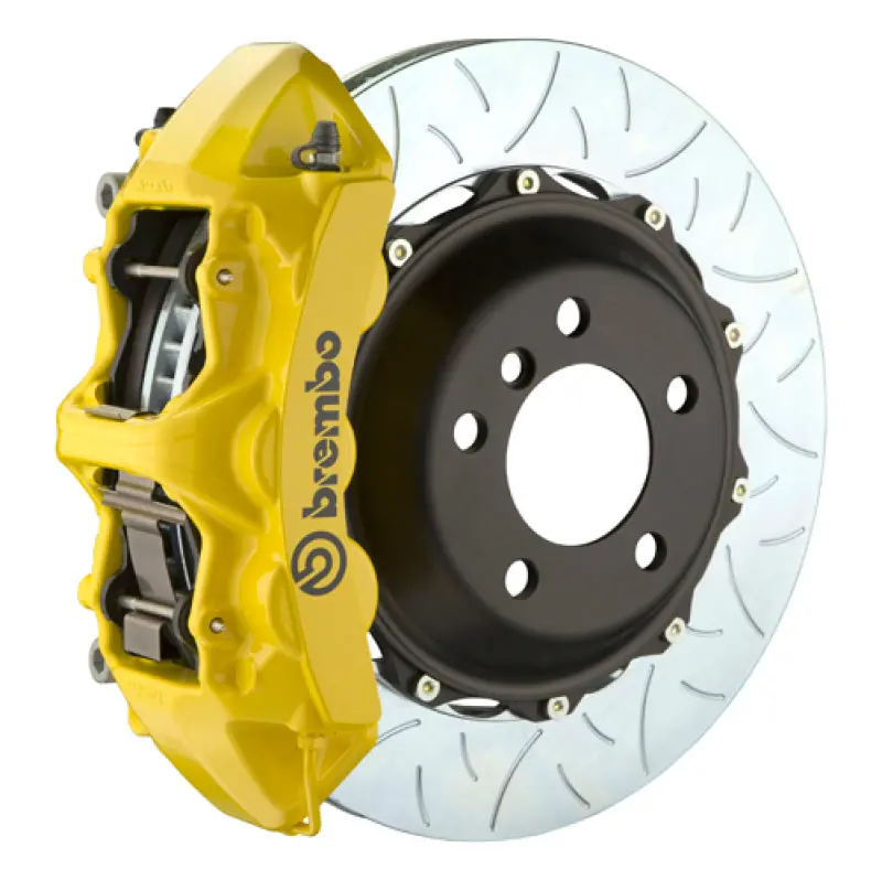 Brembo Gt Big Brake Kit For 2008–2017 Audi S5 – Front, 6-Piston Calipers, 380X34Mm Slotted Two-Piece Rotors, Yellow Finish 1