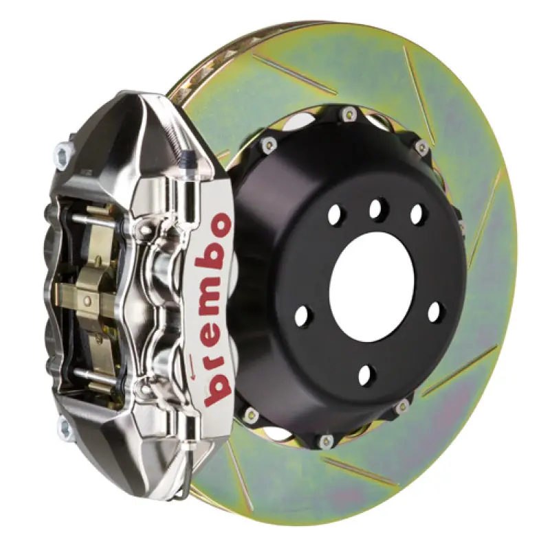 Brembo Gtr Rear Big Brake Kit For 2022+ Toyota Gr86 — 4-Piston Billet Calipers, 345X28Mm Two-Piece Slotted Rotors (Nickel-Plated) 1