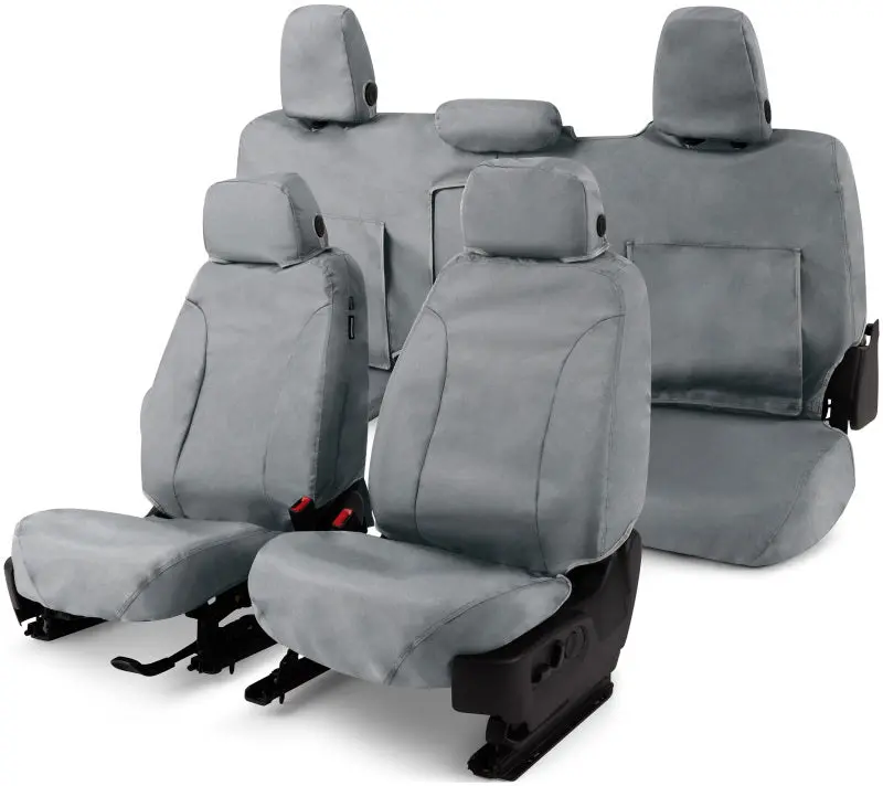 Covercraft Seatsaver Front Row Seat Covers – Super Waterproof Polyester, Grey, Fits 2001–2006 Ford Super Duty 1