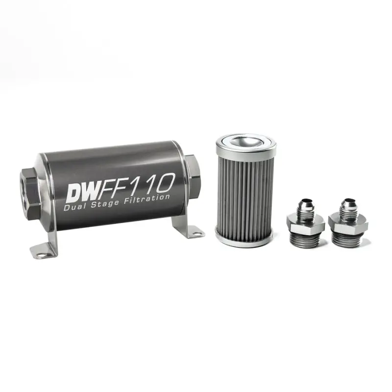 Deatschwerks 6An Stainless Inline Fuel Filter Housing Kit – 40-Micron, 110Mm Length 1