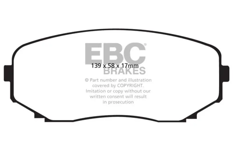 Ebc Redstuff Front Brake Pads For 2011–2014 Ford Edge 2.0L Turbo 1