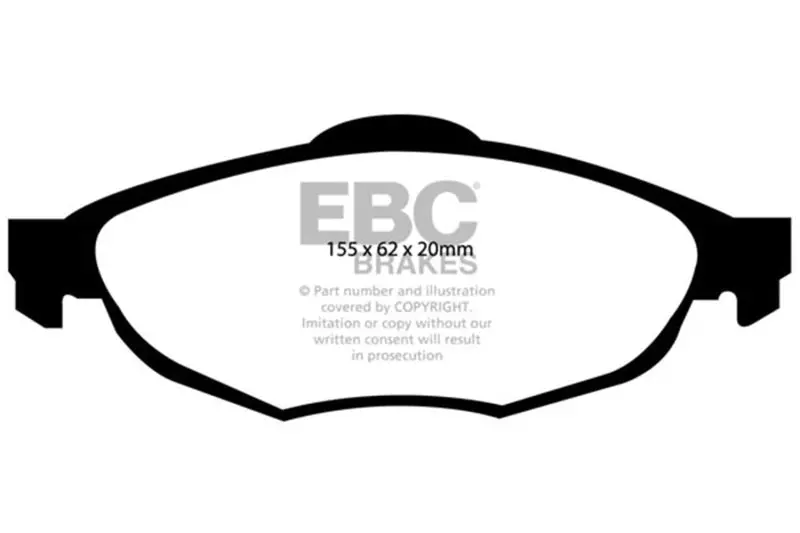 Ebc Yellowstuff Performance Front Brake Pads For 2001–2006 Chrysler Sebring Sedan 2.4L 1