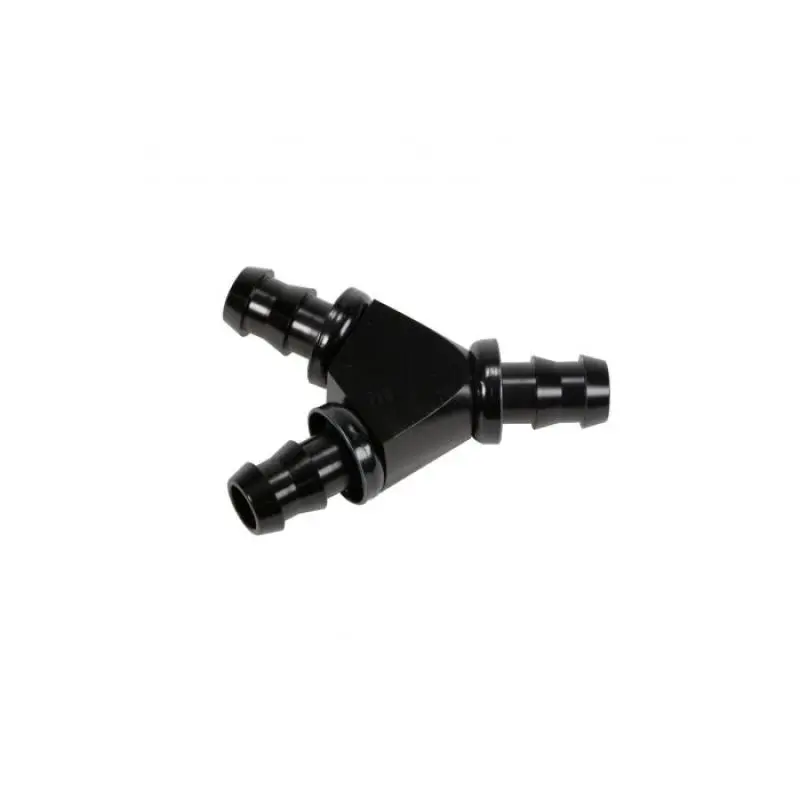 Fleece Performance 1/2" Black Anodized Aluminum Y-Barbed Fitting – Designed For -8 Push-Lock Hose 1