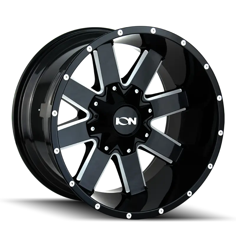 Ion Type 141 Gloss Black Milled Wheel: 20×10", 6×135 Bolt Pattern, -19Mm Offset, 106Mm Hub Bore 2
