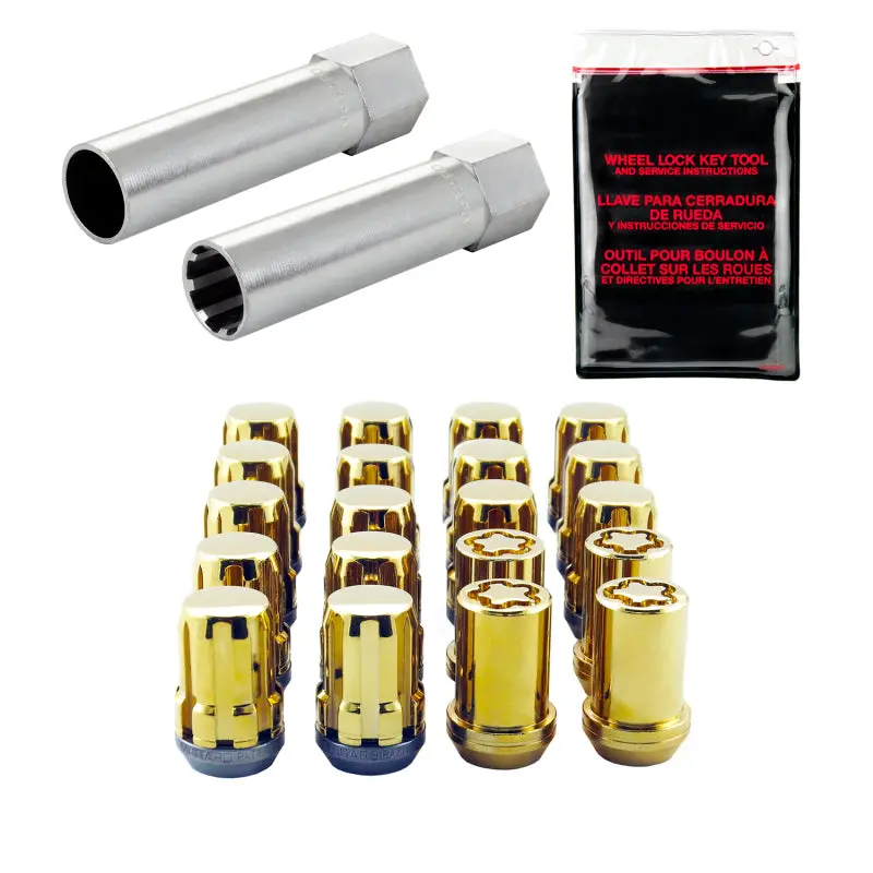 Mcgard Splinedrive 5-Lug Wheel Lock Kit With Installation Tool – M12×1.25, 13/16″ Hex, Gold Finish 1