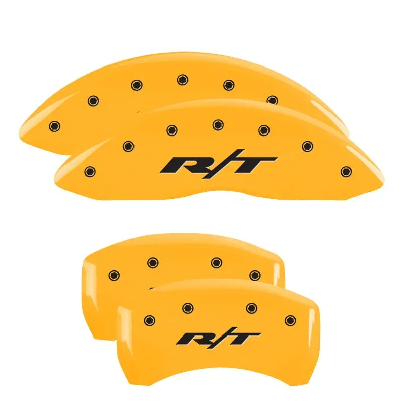 Mgp Engraved 4-Piston Caliper Covers – Durango Yellow On Black, Front & Rear, For 2007 Dodge Durango 1