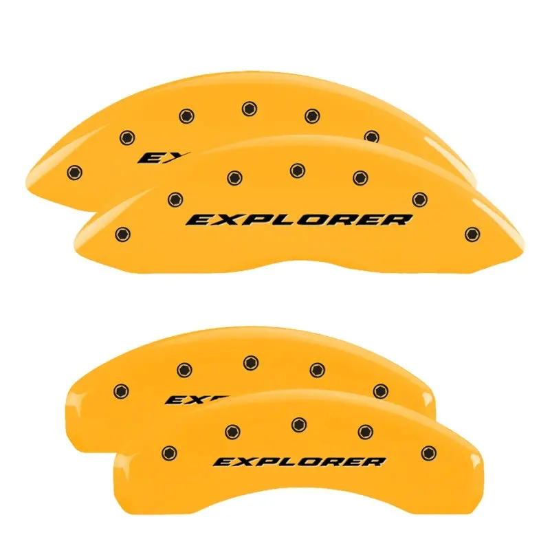 Mgp Engraved 4-Piston Caliper Covers – Front & Rear, Oval Logo With Ford Red & Silver Finish 1