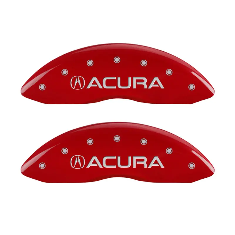 Mgp Engraved Caliper Covers – Front & Rear For Acura Mdx, Red Finish With Silver Accent 1