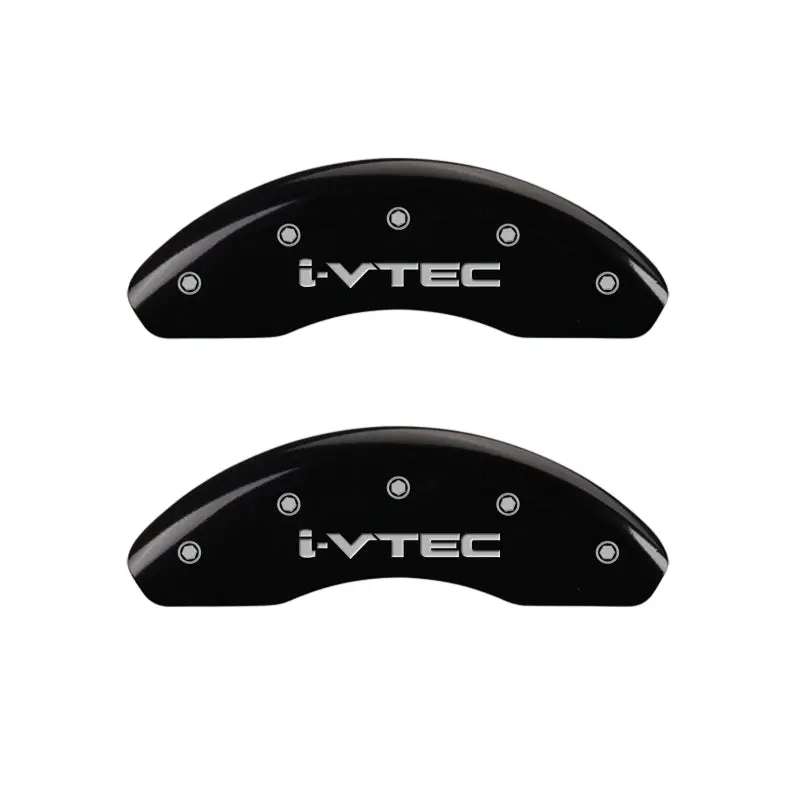 Mgp Engraved I-Vtec Caliper Covers – Full Set (Front & Rear), Black Finish With Silver Chrome Detailing 2