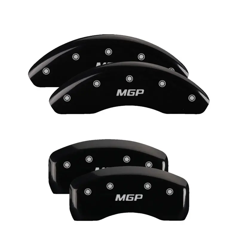 Mgp Engraved Rear Caliper Covers — Black Finish With Silver Accent, Two-Caliper Set 1
