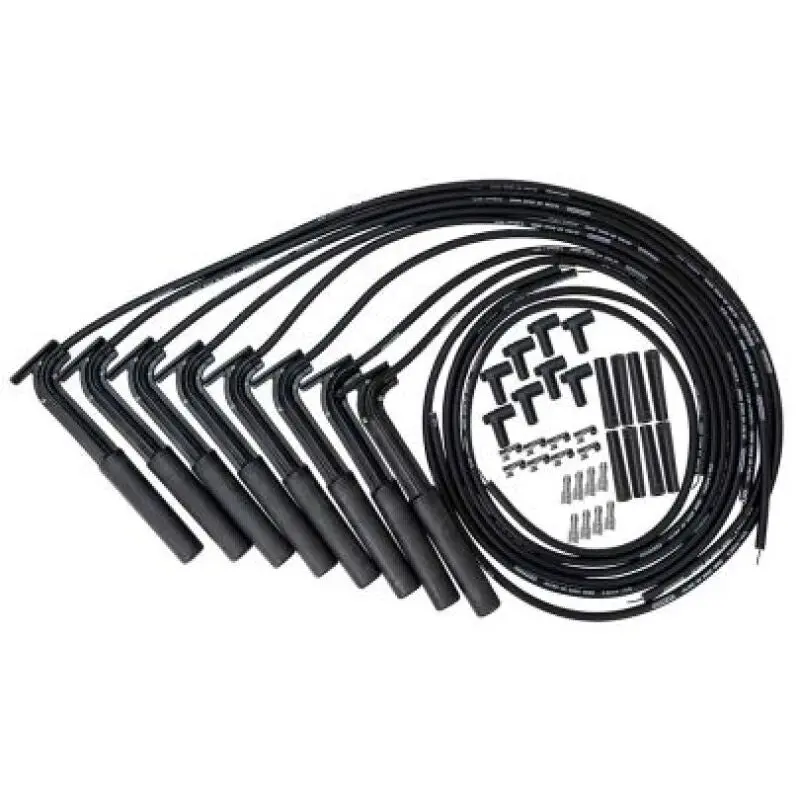 Moroso Ultra 40 Long-Handle Hemi Plug Ends With Remote Coil Wire Set – Black Universal Configuration 1