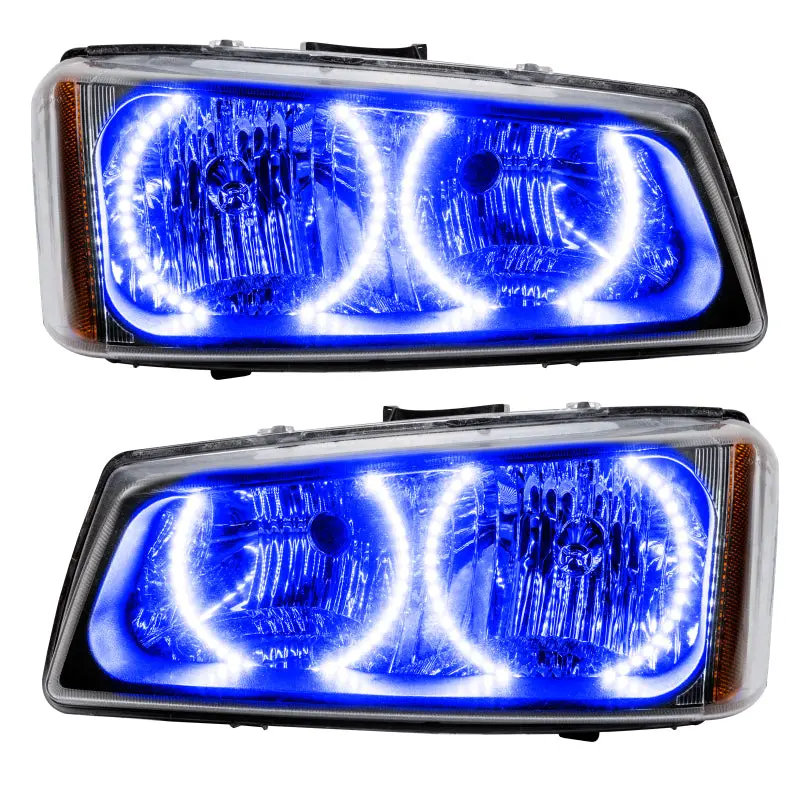 Oracle Lighting Pre-Assembled Led Halo Headlights For 2003–2006 Chevrolet Silverado – Blue Accent Ring 1