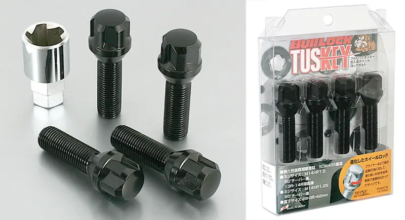 Project Kics Tuskey Bull Lock Lug Bolts – 14X1.25Mm, 60° Cone Seat, 28Mm Length, Matte Black 1