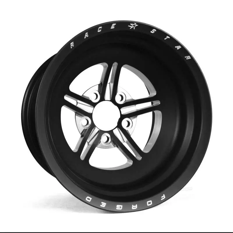 Race Star 63 Pro Forged Drag Wheel – 15×14″, 5×4.5″ Bolt Circle, 4″ Backspace – Black Anodized/Machined 1