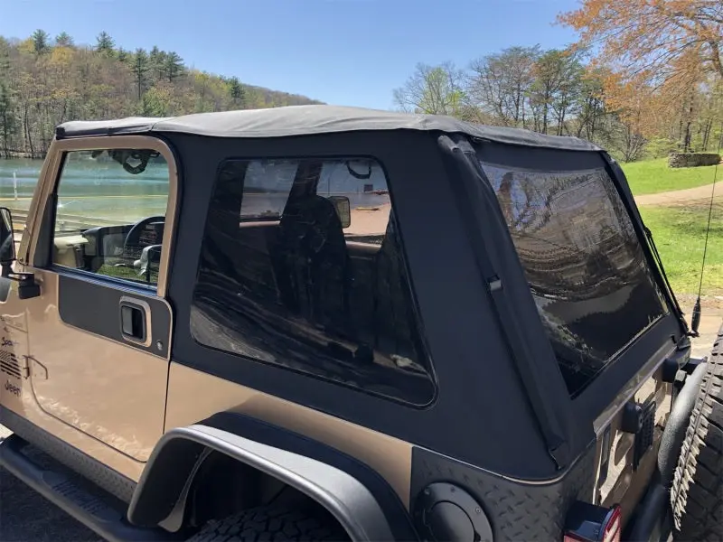 Rampage Trailview Fastback Soft Top Kit For 2018–2021 Jeep Wrangler Jl Unlimited – Frameless Black Diamond Design 1