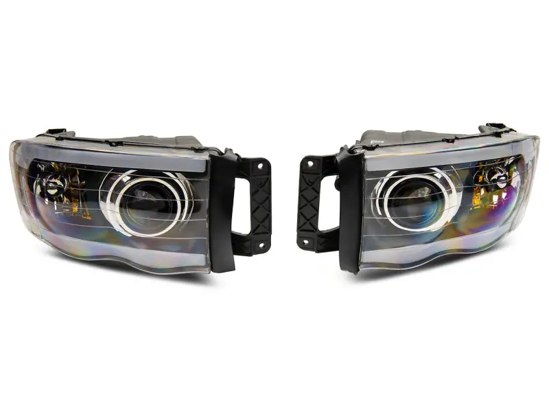 Raxiom Led Projector Headlights With Sequential Led Bar For 2002–2005 Dodge Ram 1500 – Black Housing, Clear Lens 1