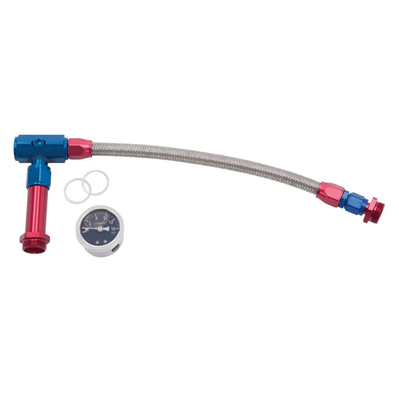 Russell Performance -6 An To 3/8-Inch Female Npt Proflex Fuel Line Kit For Holley 4150 Dual-Inlet Carburetors – Red/Blue 1
