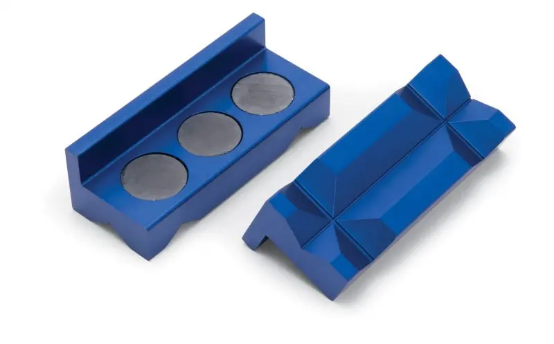 Russell Performance Blue Anodized Billet Aluminum Bench Vice Jaws 1