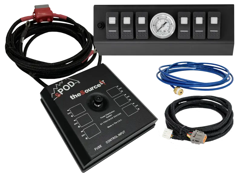 Spod Sourcelt Air Management System For 2007–2008 Jeep Wrangler Jk – Led Switch Panel With Integrated Air Gauge 1