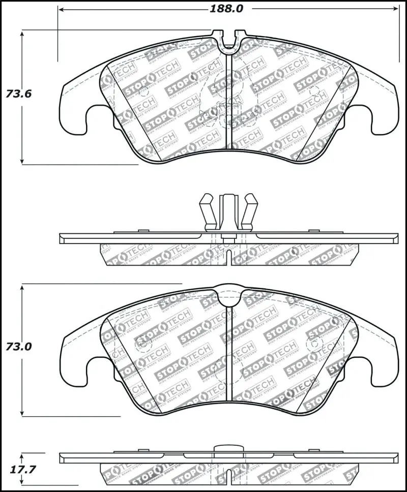Stoptech Street Performance Brake Pads – Front, Fits 2008–2010 Audi A5, A4 (Non-Quattro), And 2010 S4 1