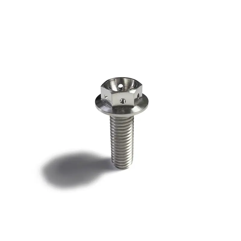 Ticon Industries Titanium Bolt Flanged M10X25X1.25Tp 14Mm 6Pt Head Drilled 1